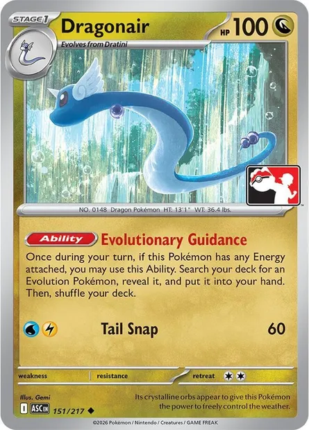 Dragonair, Pokémon card PPS 151-7 — Play! Pokémon Prize Pack Series set