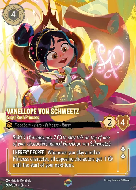 Vanellope von Schweetz - Sugar Rush Princess, Disney Lorcana card CH5-206 — Shimmering Skies set