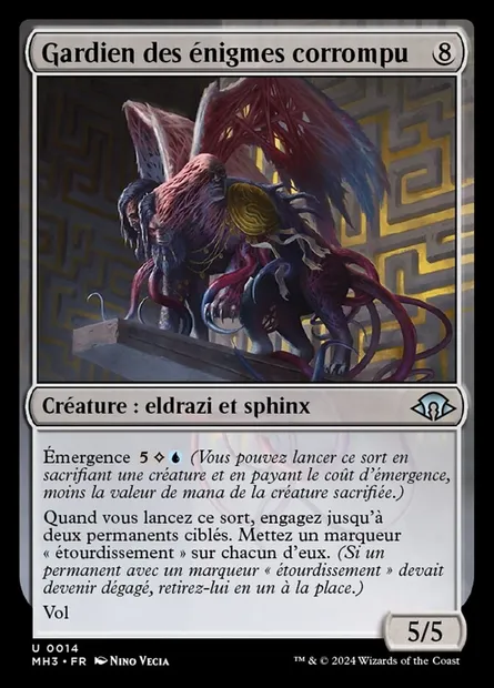 Gardien des énigmes corrompu, carte Magic MH3 14 — extension Modern Horizons 3