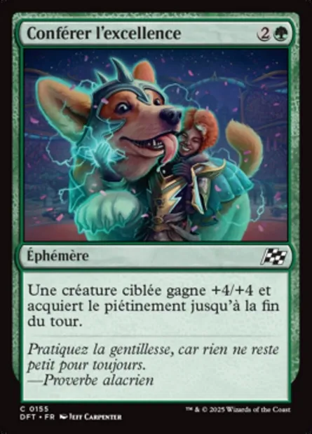 Conférer l'excellence, carte Magic DFT 155 — extension Aetherdrift