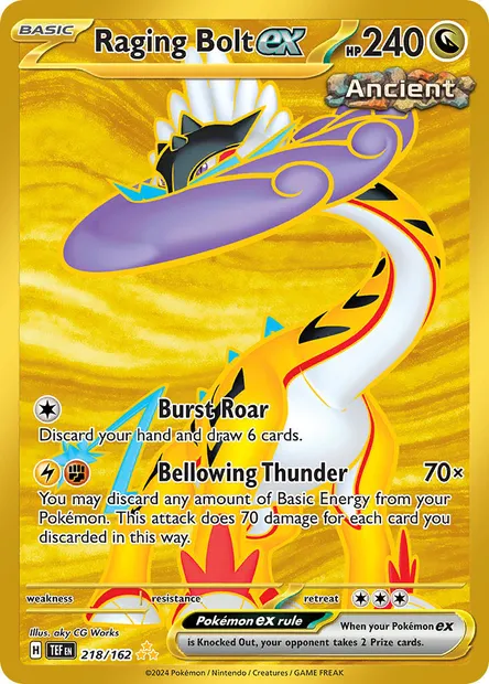 Raging Bolt ex, Pokémon card TEF 218 — Temporal Forces set