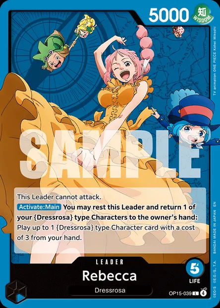 Rebecca, One Piece card OP15-039 — ADVENTURE ON KAMI’S ISLAND set
