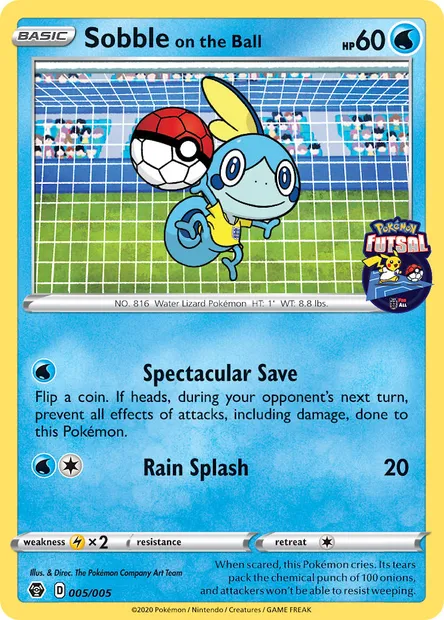 Sobble on the Ball, Pokémon card FUT20 5 — Pokémon Futsal 2020 set