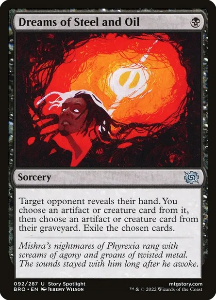 Dreams of Steel and Oil, Magic card BRO 92 — The Brothers' War set