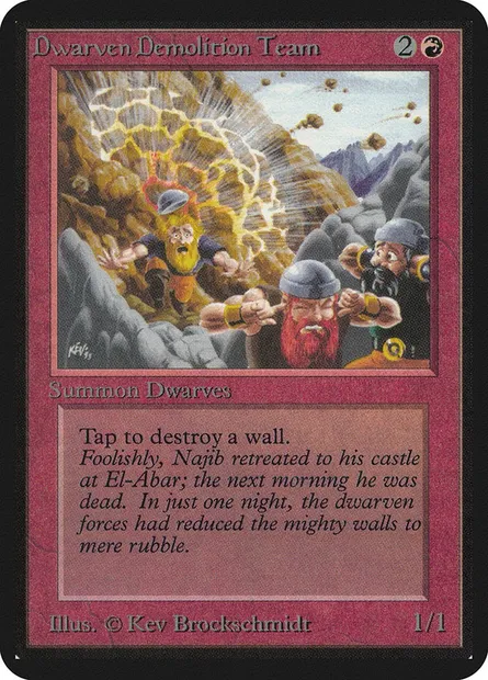 Dwarven Demolition Team, Magic card LEA 142 — Limited Edition Alpha set
