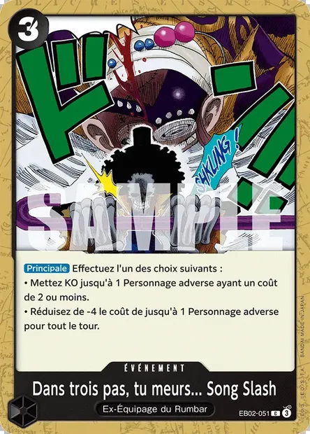 Dans trois pas, tu meurs... Song Slash, carte One Piece EB02-051 — extension Anime 25th Collection