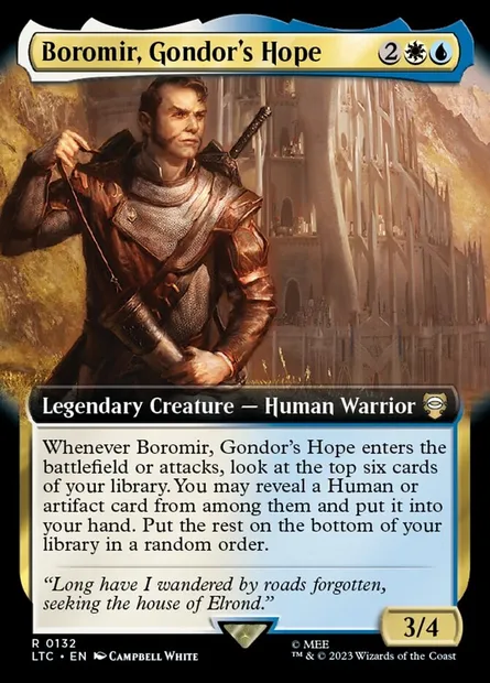 Boromir, Gondor's Hope, Magic card LTC 132 — Tales of Middle-earth Commander set