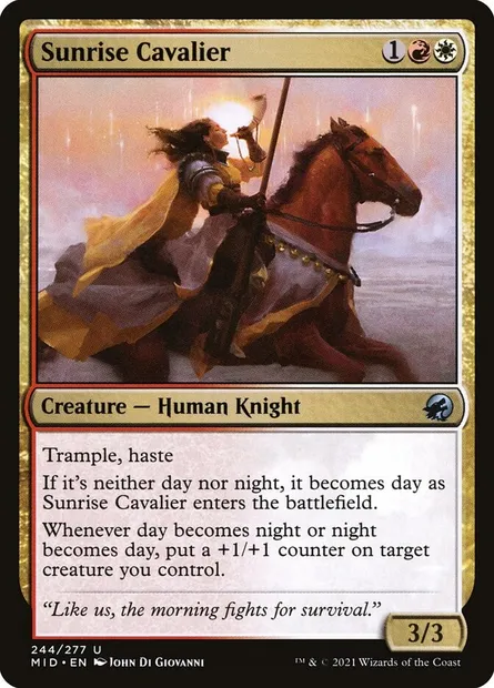 Sunrise Cavalier, Magic card MID 244 — Innistrad: Midnight Hunt set
