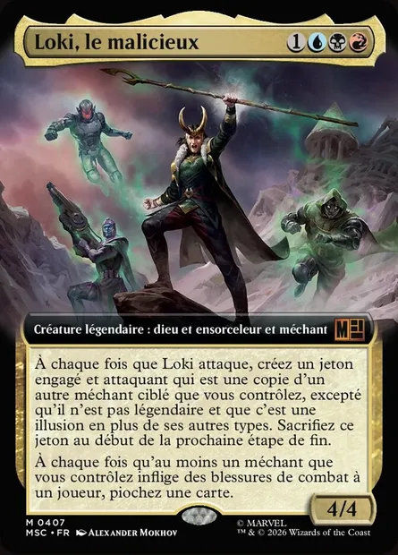 Loki, le malicieux, carte Magic MSC 407 — extension Marvel Super Heroes Commander