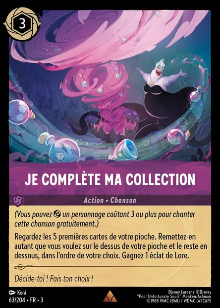 Je complète ma collection, carte Disney Lorcana CH3-063 — extension Les Terres d'Encres