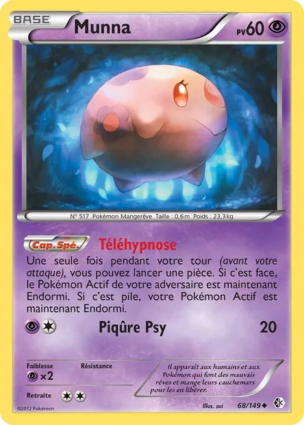 Munna, carte Pokémon BCR 68 — extension Frontières Franchies