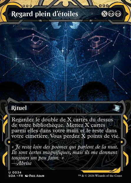 Regard plein d'étoiles, carte Magic SOA 34 — extension Secrets of Strixhaven Mystical Archive