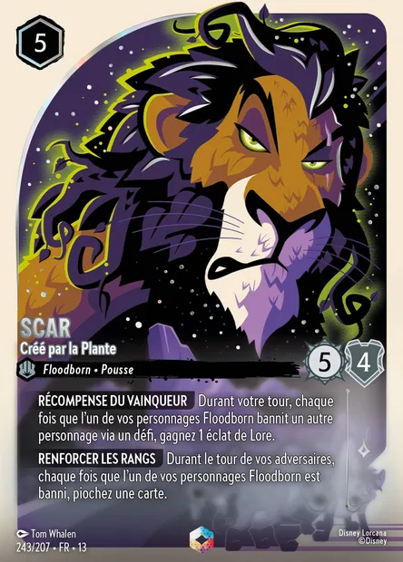 Scar - Créé par la Plante, carte Disney Lorcana CH13-243 — extension Invasion Epineuse!