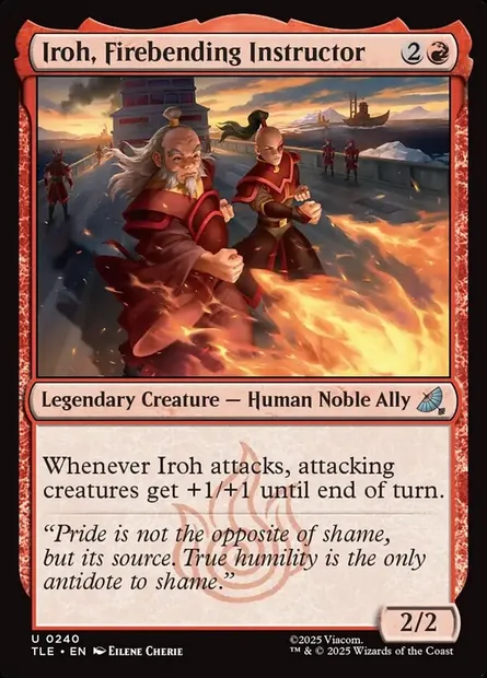 Iroh, Firebending Instructor, Magic card TLE 240 — Avatar: The Last Airbender Eternal set