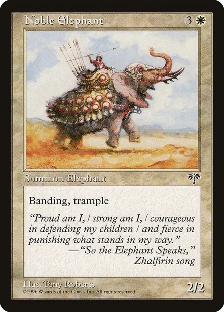 Noble Elephant, Magic card MIR 30 — Mirage set