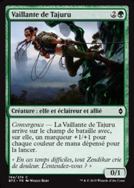 Vaillante de Tajuru, carte Magic BFZ 194 — extension La bataille de Zendikar