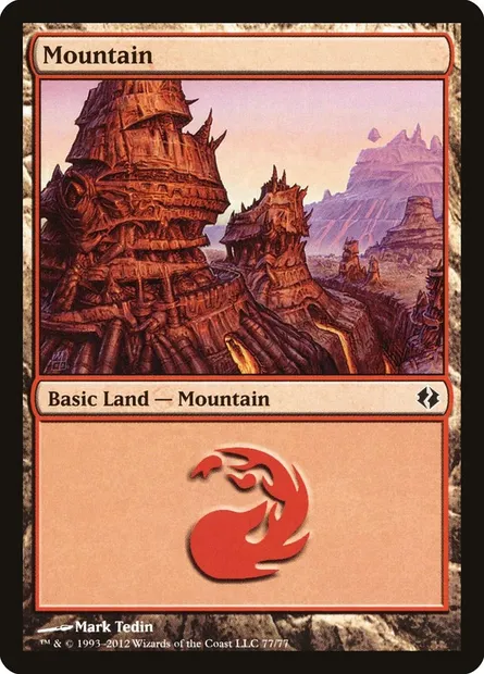 Montagne, carte Magic DDI 77 — extension Duel Decks: Venser vs. Koth