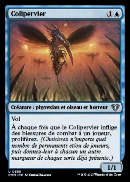 Colipervier, carte Magic CMM 858 — extension Commander Masters