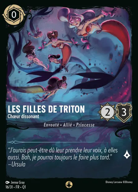 Les Filles de Triton - Choeur dissonant, carte Disney Lorcana Q1-016 — extension Quête des Illumineurs - Menace des profondeurs