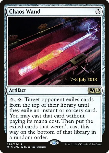 Chaos Wand, Magic card PM19 228s — Core Set 2019 Promos set