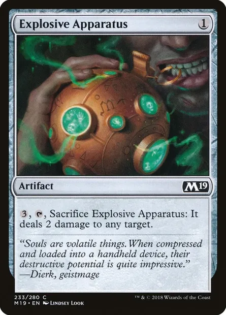Explosive Apparatus, Magic card M19 233 — Core Set 2019 set