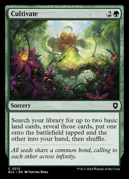 Cultivate, Magic card BLC 212 — Bloomburrow Commander set