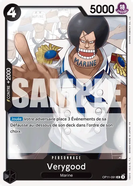 Verygood, carte One Piece OP11-091 — extension DES POINGS VIFS COMME L'ÉCLAIR