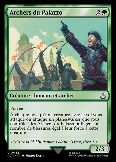Archers du Palazzo, carte Magic ACR 42 — extension Assassin's Creed