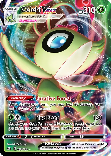 Celebi VMAX, Pokémon card CRE 8 — Chilling Reign set