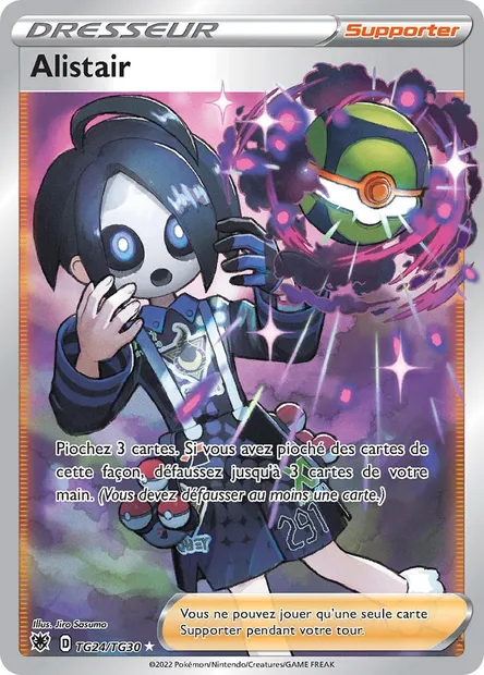 Alistair, carte Pokémon ASR TG24 — extension Astres Radieux