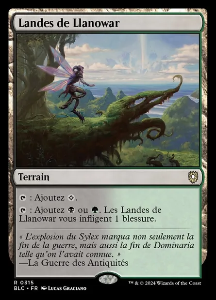 Landes de Llanowar, carte Magic BLC 315 — extension Bloomburrow Commander