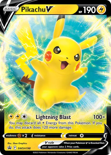 Pikachu V, Pokémon card SWSH 198 — SWSH Black Star Promos set