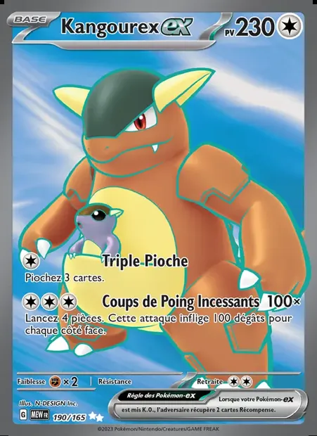 Kangourex-ex, carte Pokémon MEW 190 — extension 151
