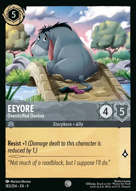 Eeyore - Overstuffed Donkey, Disney Lorcana card CH9-183 — Fabled set