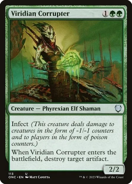 Viridian Corrupter, Magic card ONC 113 — Phyrexia: All Will Be One Commander set