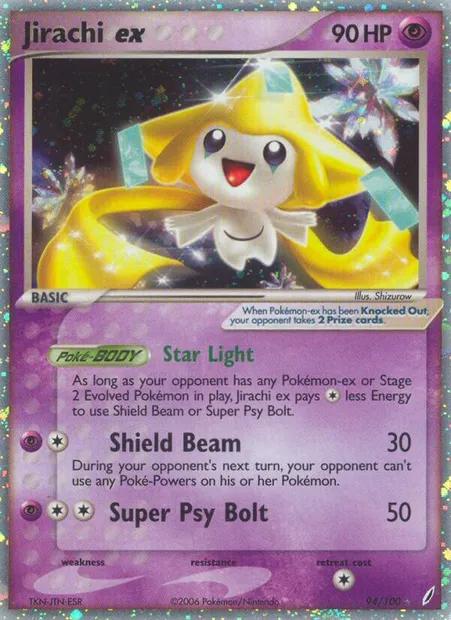Jirachi ex, Pokémon card CG 94 — Crystal Guardians set