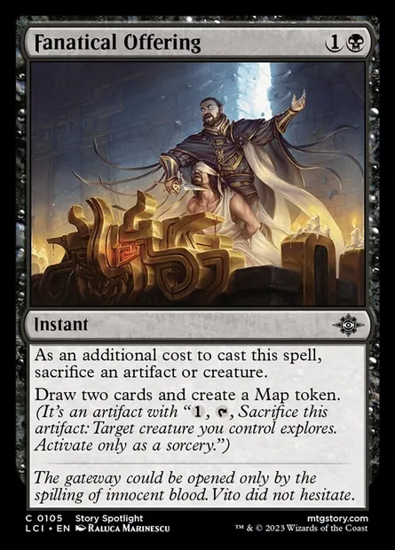 Fanatical Offering, Magic card LCI 105 — The Lost Caverns of Ixalan set
