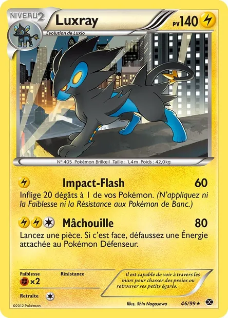 Luxray, carte Pokémon NXD 46 — extension Destinées Futures