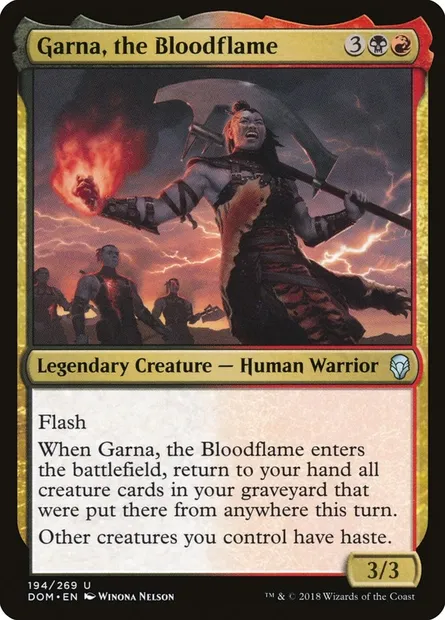 Garna, the Bloodflame, Magic card DOM 194 — Dominaria set
