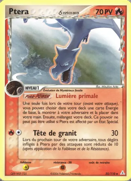 Ptera δ, carte Pokémon HP 35 — extension EX Fantômes Holon