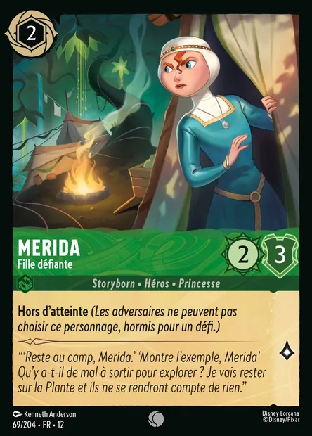 Merida - Fille défiante, carte Disney Lorcana CH12-069 — extension Contrées Inconnues