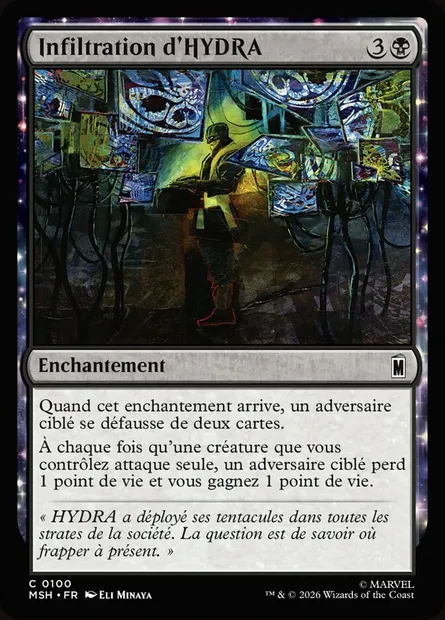 Infiltration d'HYDRA, carte Magic MSH 100 — extension Marvel Super Heroes