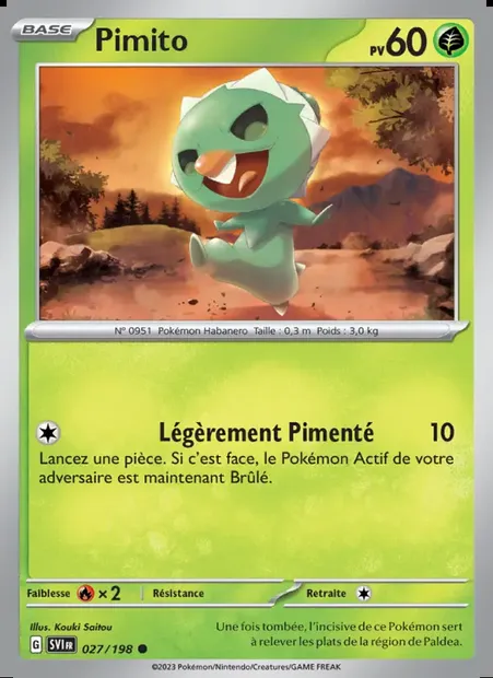 Pimito, carte Pokémon SVI 027 — extension Écarlate et Violet
