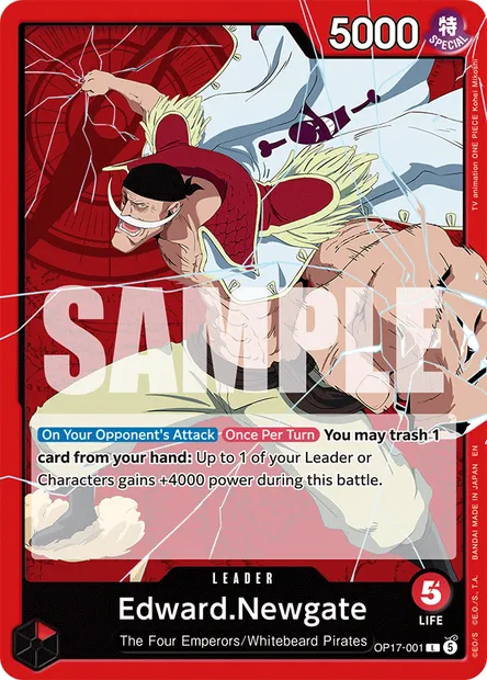 Edward.Newgate, One Piece card OP17-001 — THE WORLD’S STRONGEST WARRIORS set