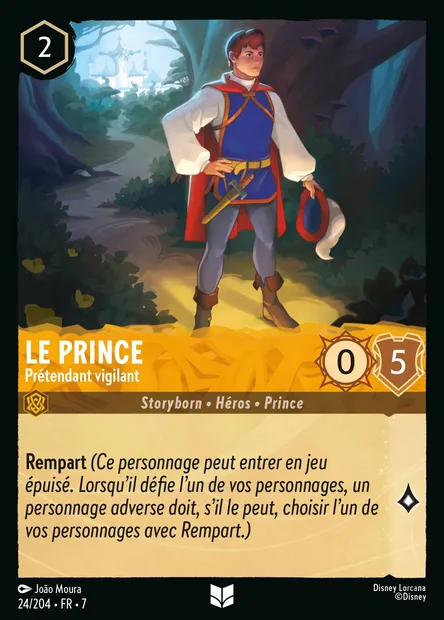 Le Prince - Prétendant vigilant, carte Disney Lorcana CH7-024 — extension L'île d'Archazia