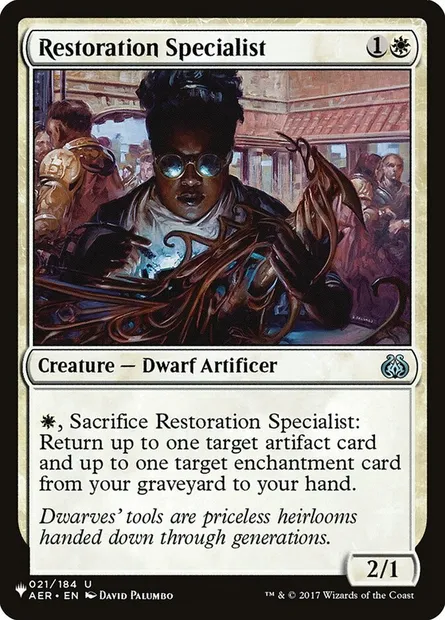 Restoration Specialist, Magic card PLST AER-21 — The List set