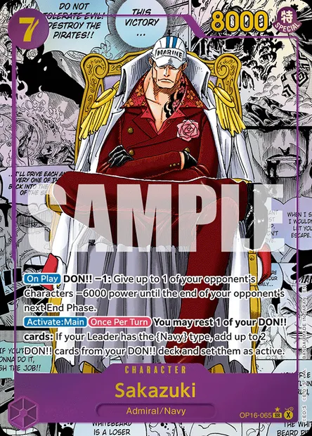 Sakazuki, One Piece card OP16-065 — THE TIME OF BATTLE set