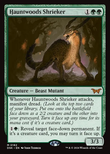 Hurleur de Hantebois, carte Magic PDSK 182p — extension Duskmourn: House of Horror Promos