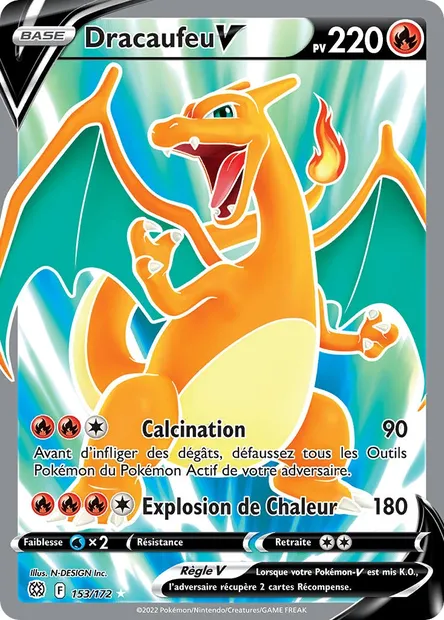 Dracaufeu V, carte Pokémon BRS 153 — extension Stars Étincelantes
