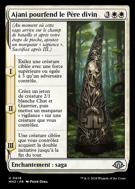 Ajani pourfend le Père divin, carte Magic MH3 19 — extension Modern Horizons 3